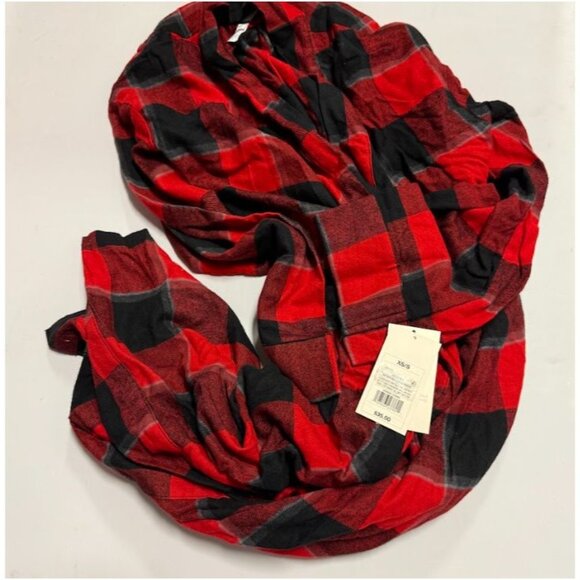 Stars Above Women's Flannel Robe Red Buffalo Check XS/S - Picture 3 of 6